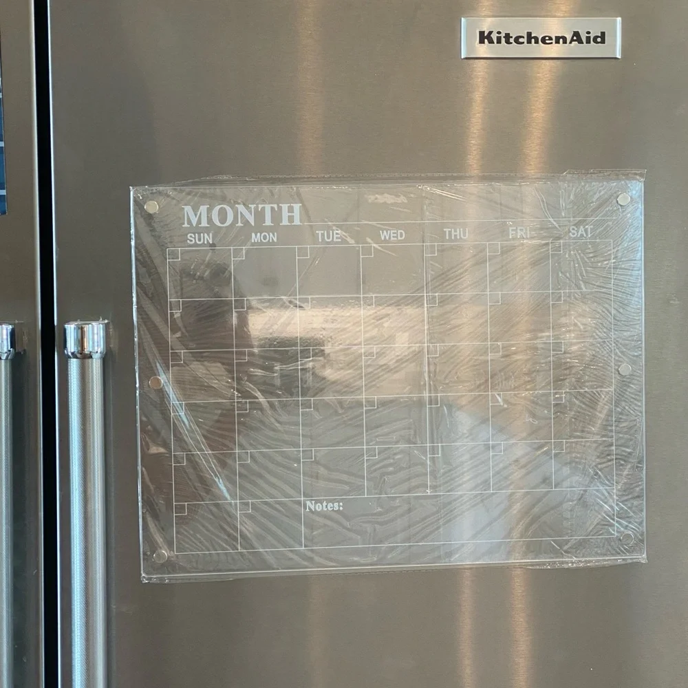NEW! 2- Pack Dry Erase Acrylic Magnetic Fridge Calendars Monthly Weekly Reusable